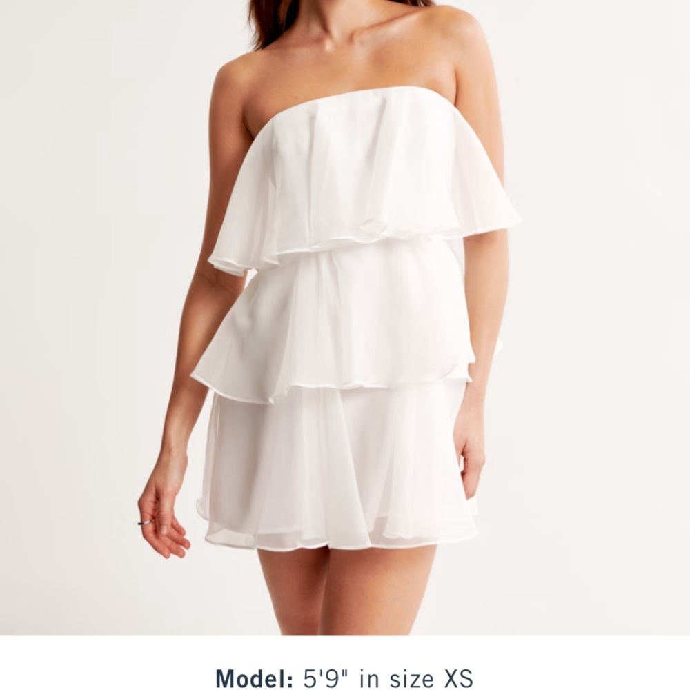 Abercrombie & Fitch White Strapless Mini Dress